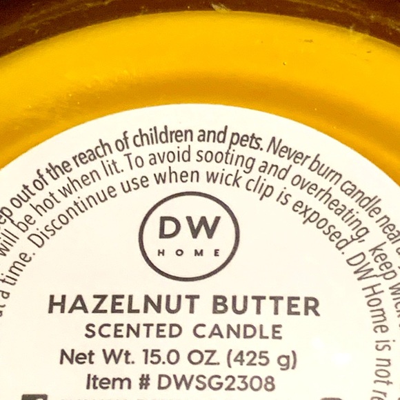 DW HOME CANDLE HAZELNUT BUTTER RICHLY SCENTED NEW 15 oz 2 WICK - Picture 5 of 5
